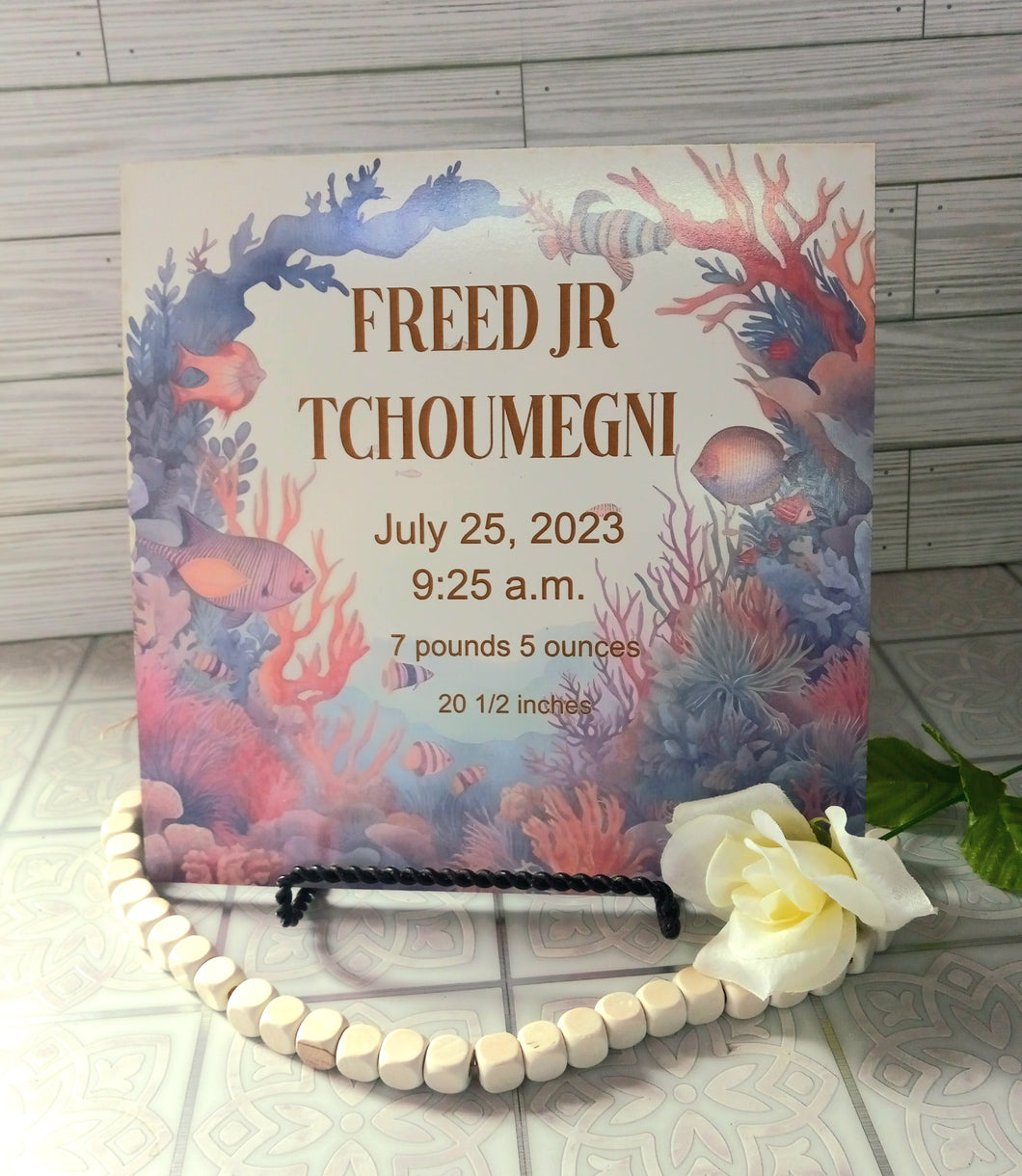 Newborn Birth Announcement Plaque