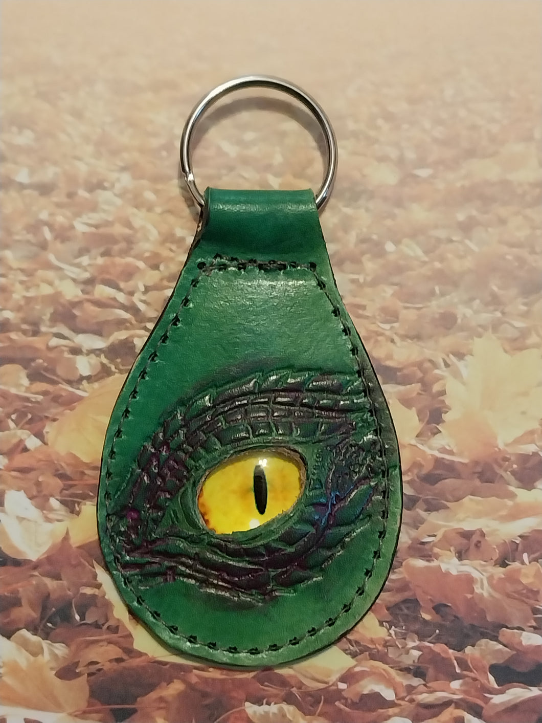 Leather Dragon Eye Keychain