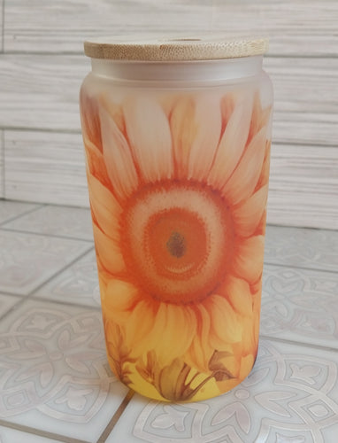 Sunflower Libby Glass Can