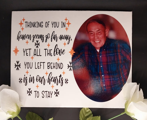 Memorial Photo Canvas with Yout Choice of Satings