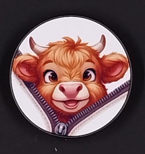 Cartoon Highland Cow Phone Pop Up