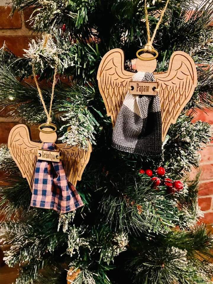 Memorial Angel Ornament with Fabric