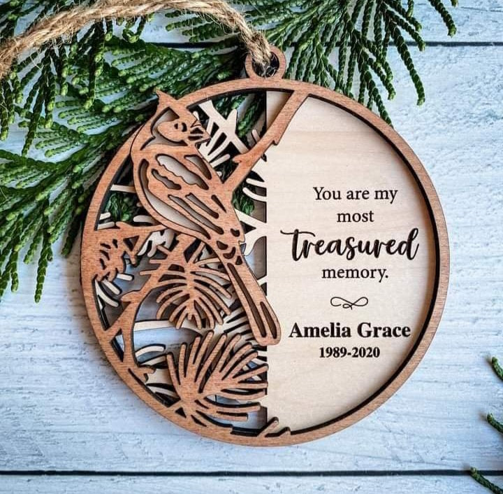 Personalized In Memory Ornament Cardinal