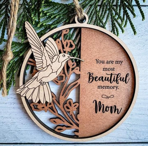 Personalized In Memory Ornament Hummingbird