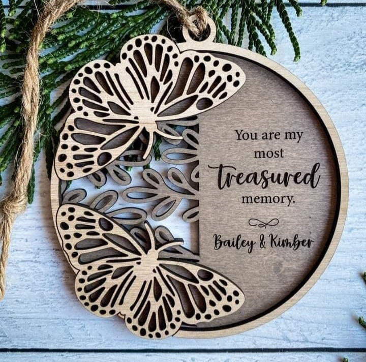 Personalized In Memory Ornament  Butterfly