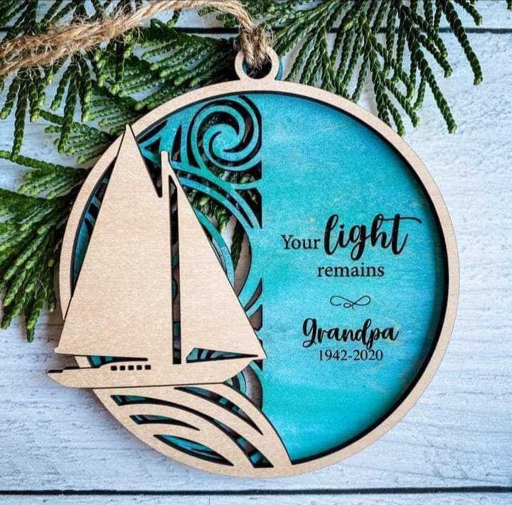 Personalized In Memory Ornament Sailboat